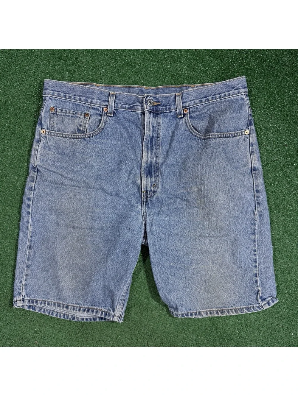 VINTAGE Levi's 505 Men Shorts 36 Blue Denim Jeans Regular Fit Straight Leg Y2K